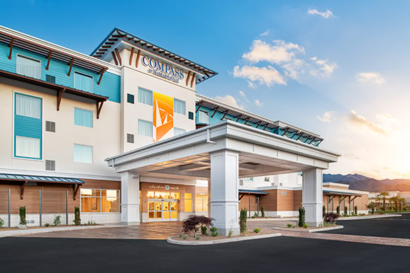 Main hotel entrance showcasing structure, symmetry, and welcoming design for hospitality branding.